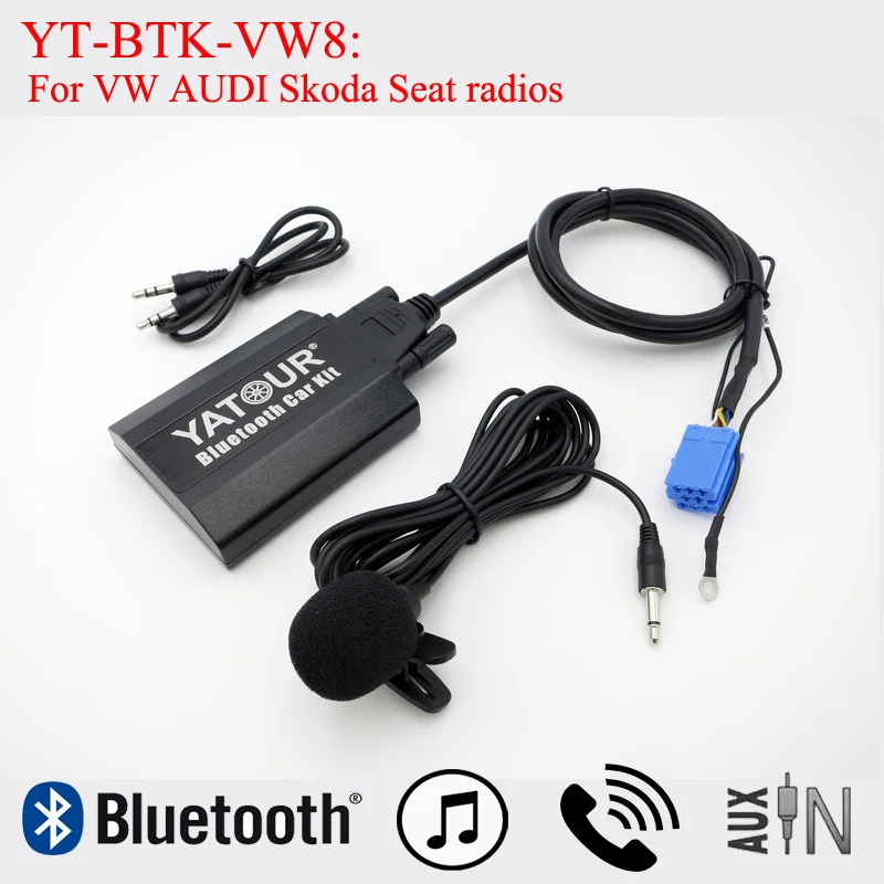 Plug and Play Yatour Bluetooth module for Volkswagen VW AUDI SKODA Seat 8pin factory car radios