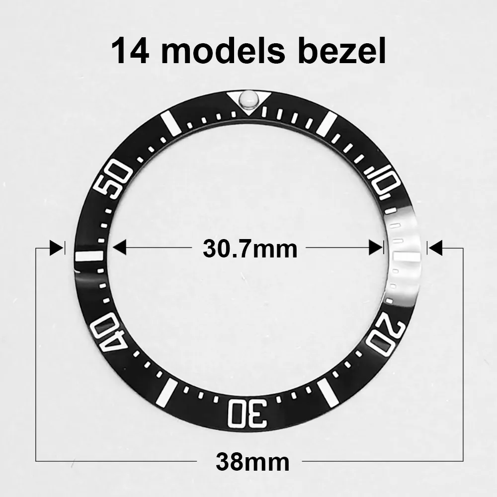 Ceramic Sloping Super Luminous Watch Bezel Insert in Various Colors