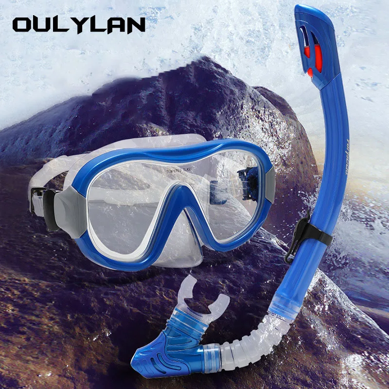 

Oulylan Snorkels Set Anti-burst Anti-Fog adult Scubal Diving Mask Diving Swimming Easy Breath Tube Snorkel Mask