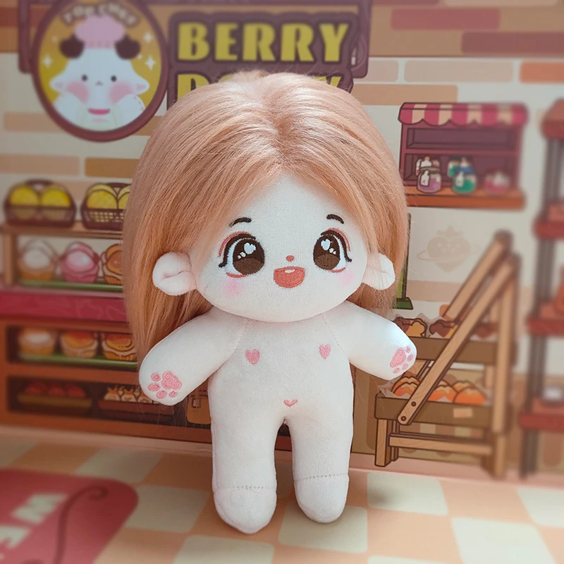 22cm Kawaii Plush Cotton Doll Idol Stuffed Super Star Figure Dolls Pink Bunny Cute Fat Body Girl Doll Can Change Clothes Gift пазл super 3d wish upon a star желание на звезду 500 деталей