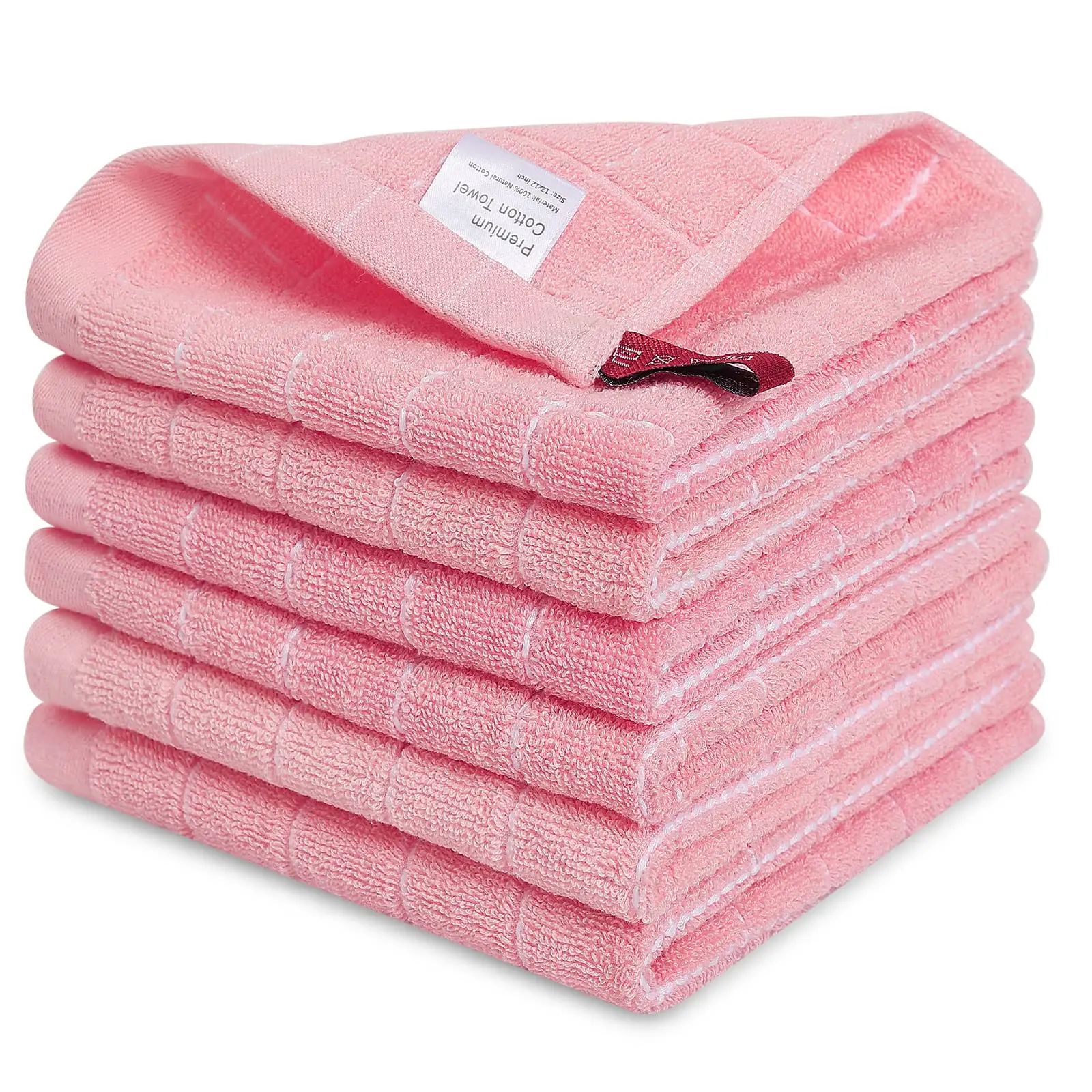6pcs 100% Cotton Kitchen Towel Absorbent Dish Towels Cleaning