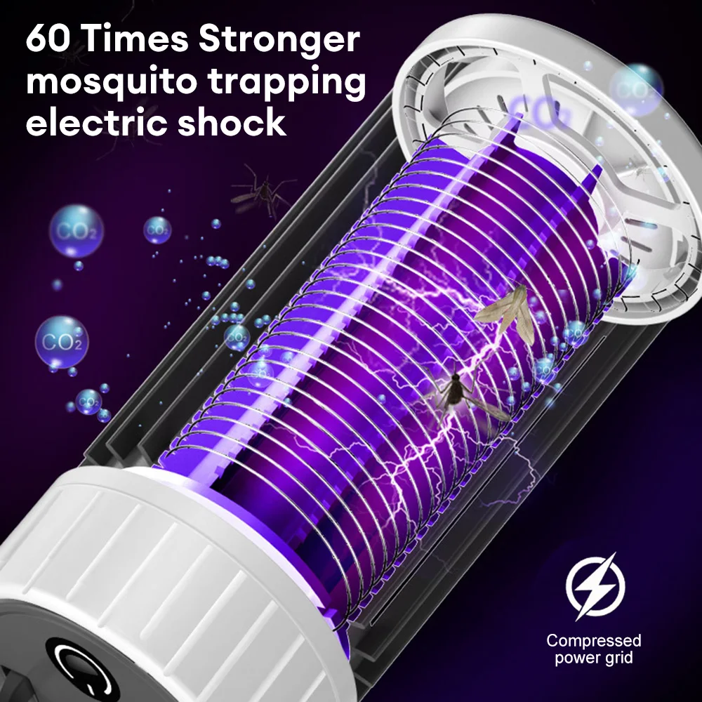 Electric Shock Mosquito Killer Lamp UV Light Anti Mosquito Trap Outdoor Camping Lighting USB Recharge Repellent Lights
