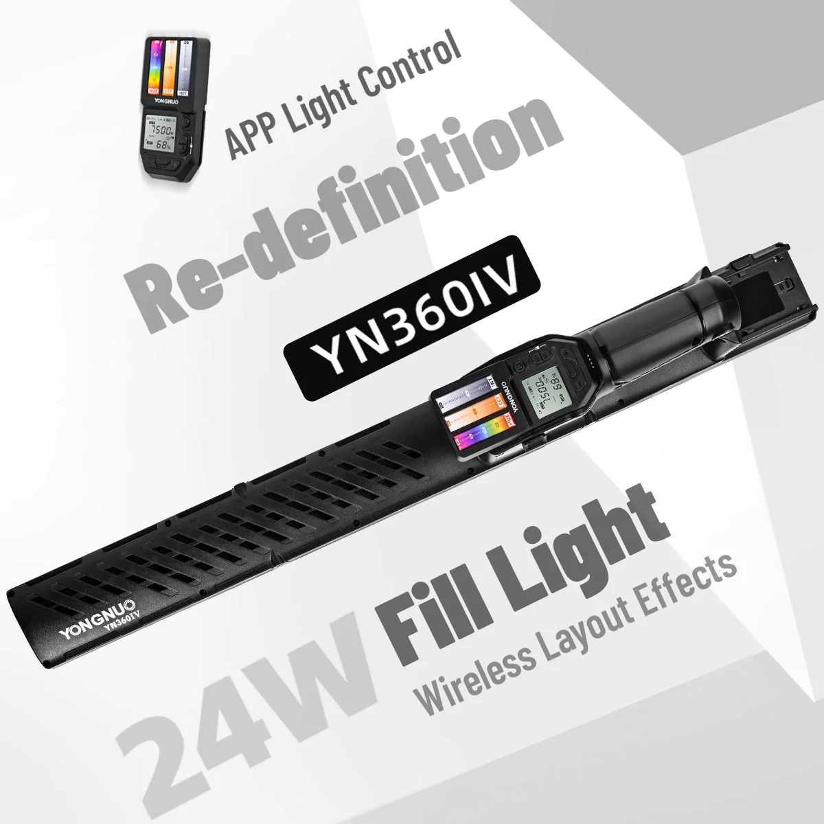 

Yongnuo YN360IV YN360 IV LED Video Light 2000K-10000K RGB Photo Lamp with Remote Control and AC Power Adapter