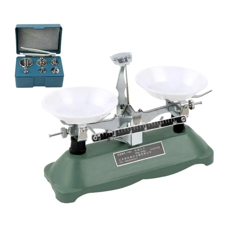 

200g/0.2g Mechanical Lab Tray Scale Scale with Weights Physics Laboratory Teaching Tool Dropship