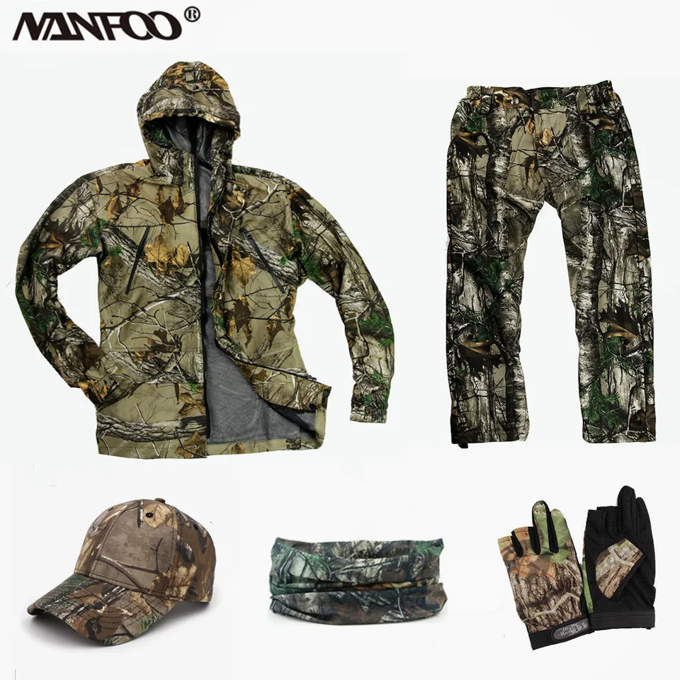 Winter Thermal Waterproof Tree Bionic Camo Hunting Fishing Ghillie Suit  Outdoor Tactical Combat Hoodie Jacket Pants CS Costume, Thermal Hunting  Pants