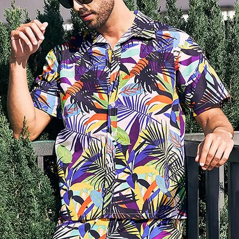 Hawaiian Shirt For Men 2024 3d Print Short Sleeve Blouse Beach Holiday Tops Summer Oversized Lapel Clothing Camisa Masculina 3