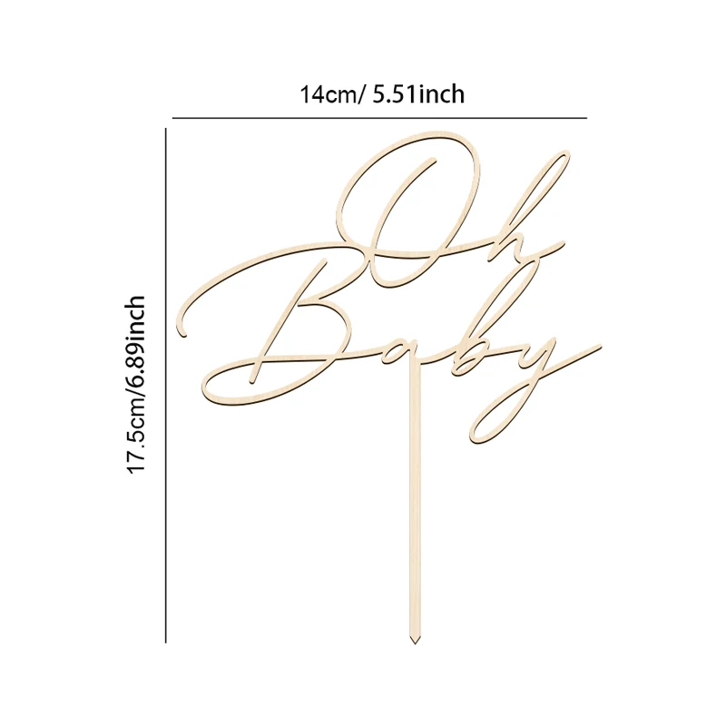 Cake Topper Oh Baby Happy Birthday Cake Topper Wood Cake Topper Wedding Bride Party Cupcake for Baby Shower Party Dessert Decoration cake topper,cake toppers