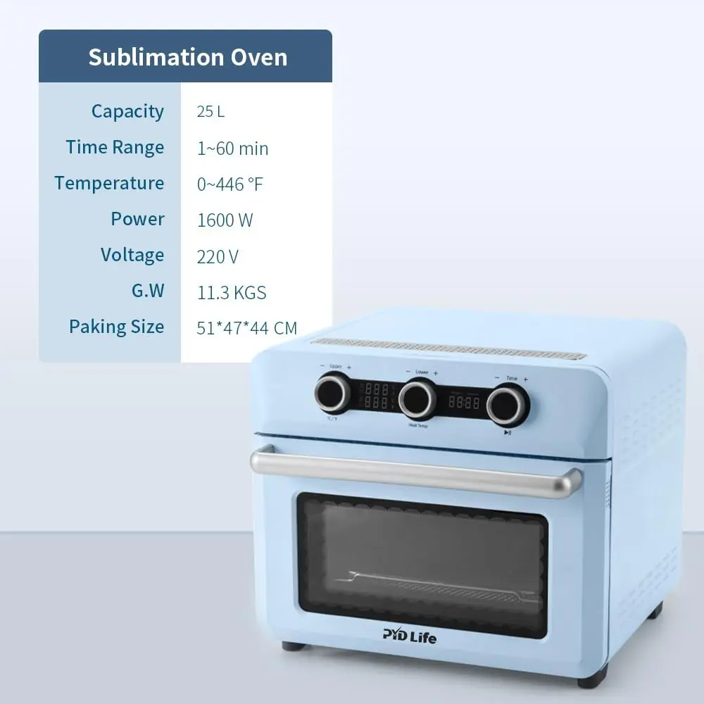 110 V 1600 W Light Blue Convection Oven for Sublimation Blanks Mugs Tumblers Cups Water B 2