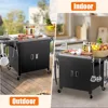 Grill Table with Sink, Modular Outdoor Kitchen Island with 100-Gallon Storage Cabinet, 304 Stainless Steel Top,L60” x W25” 5