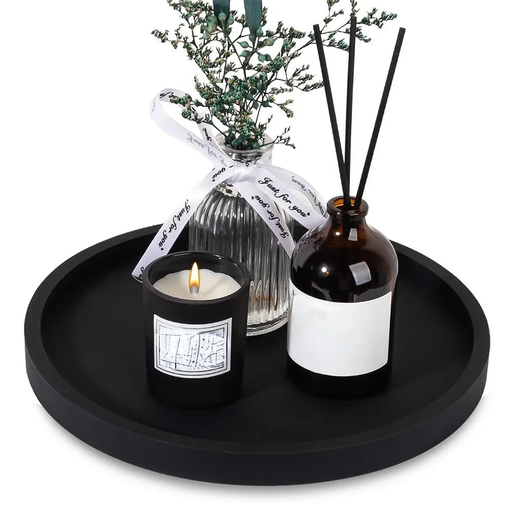 Round Bathroom Tray Decorative Dressing Table Tray Silicone Soap Rack Kitchen Countertop Storage Rack Coffee Table Decoration 4