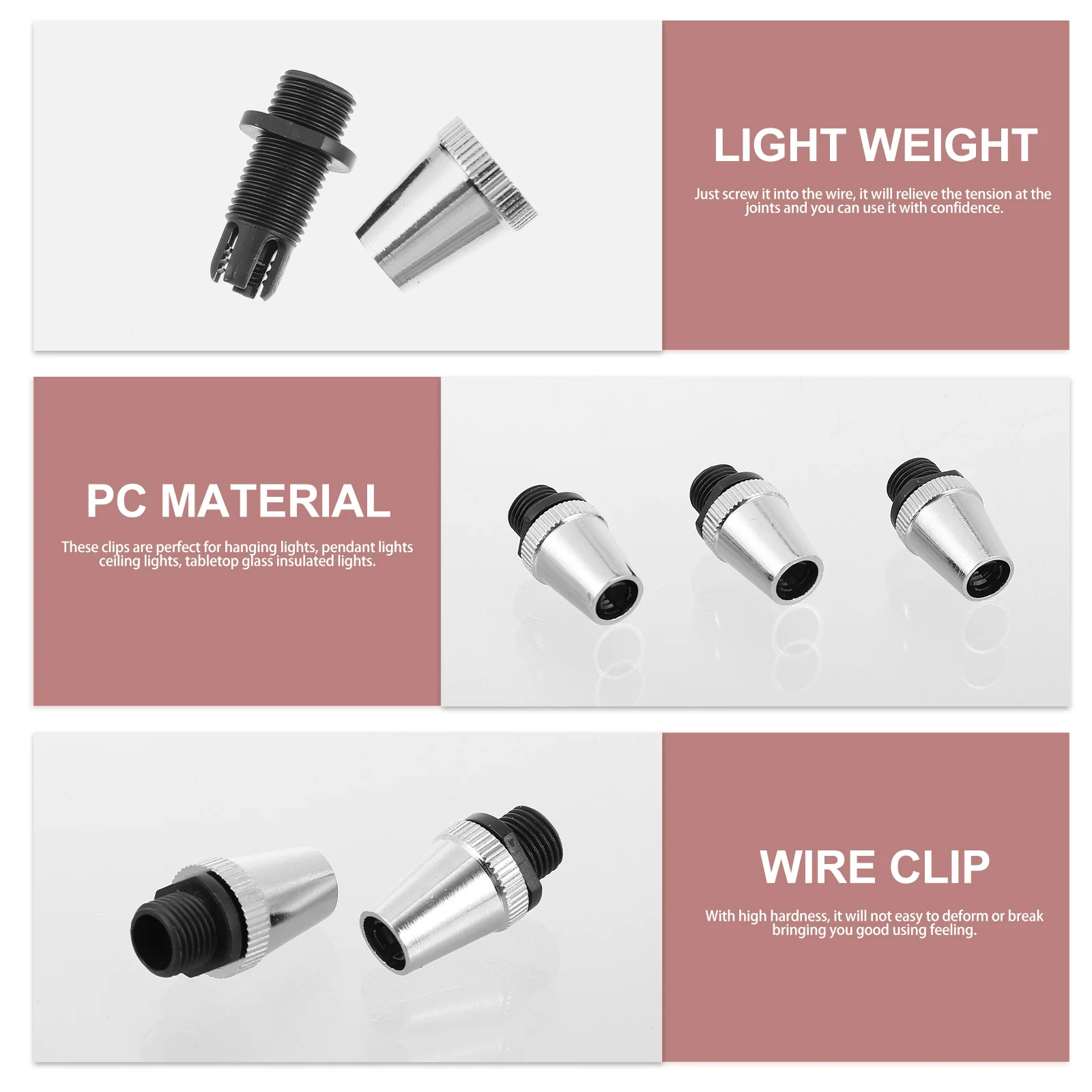 10 Pcs Wire Buckle Cable Gland Strain Relief Connector Grips Chandelier Clips Fixing Clamps Outdoor Lighting Path Lights