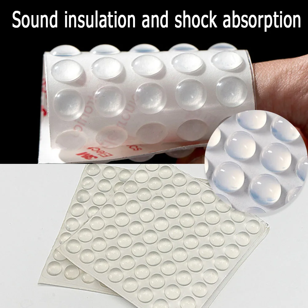 Silicone Anti Slip Pads 100pcs Shock Prevention Silica Gel Damper Transparent Non-slip Rubber Anti-skid Shock Prevention Sticker Noise