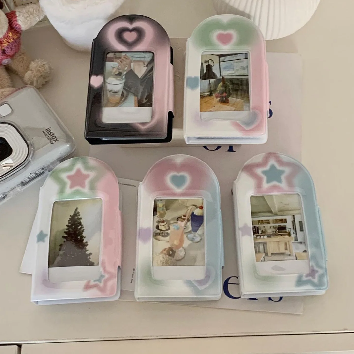 Album Per Fotografie Porta Cartoline Rosa Nero Kpop Card Collect Book Idol Photo Polaroid Photo Storage Album Memories Book