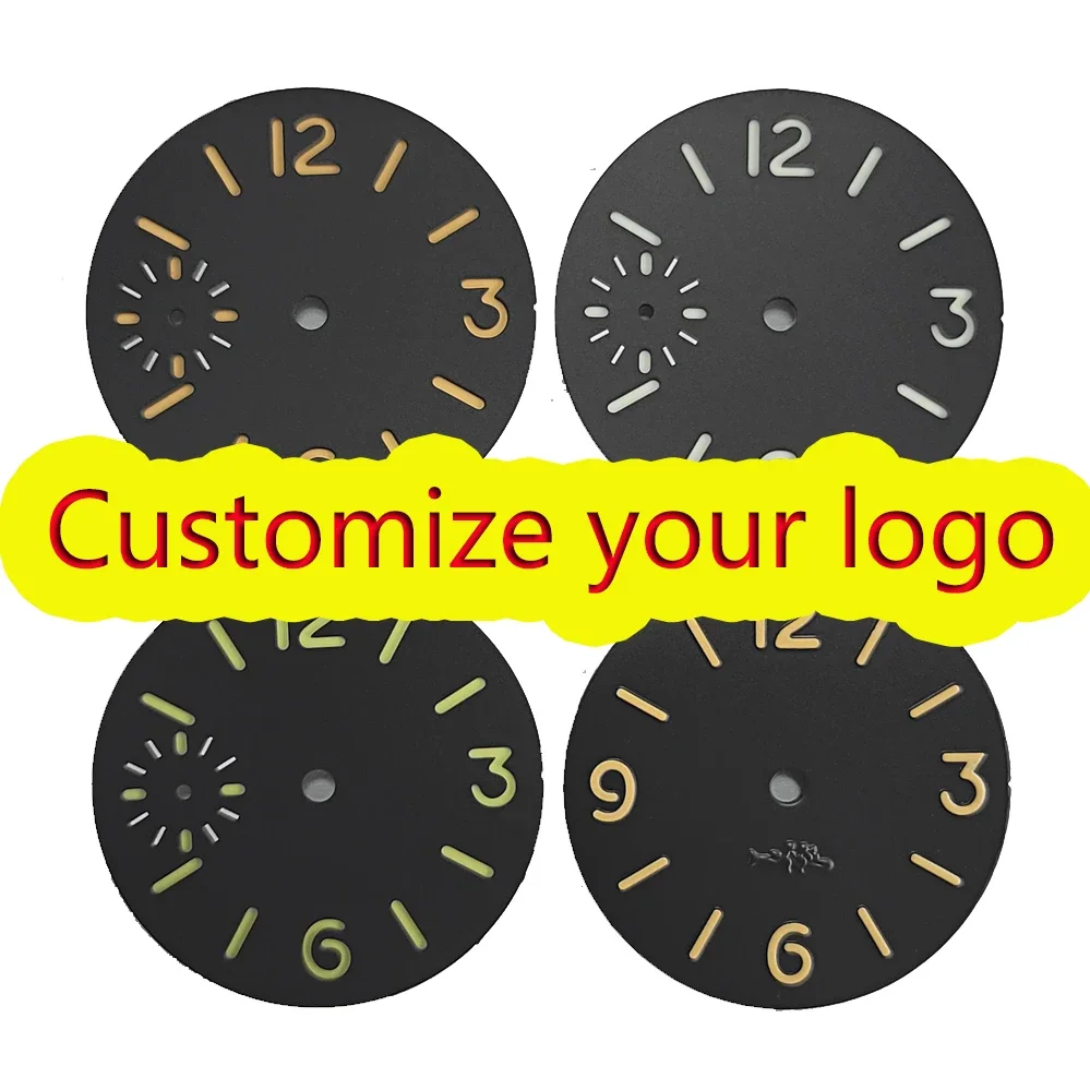 

Зеленый светящийся циферблат 34,5 мм, подходит для часов ETA6497 ST36, аксессуары для часов с индивидуальным циферблатом