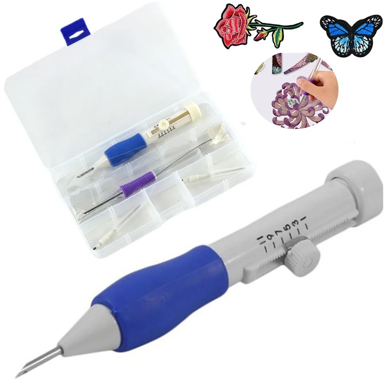 Description Picture 4 of itemEmbroidery Knitting Poke Pin Pen Kit Stitching Tool Punch Needle Magic Embroidery Needle Pen DIY Knitting Sewing Stitching Tools