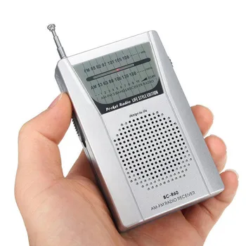 BC-R60 포켓 라디오 텔레스코픽 안테나, 미니 AM/FM 2 밴드 라디오 월드 리시버, 스피커 포함, 3.5mm 이어폰 잭, 휴대용 라디오