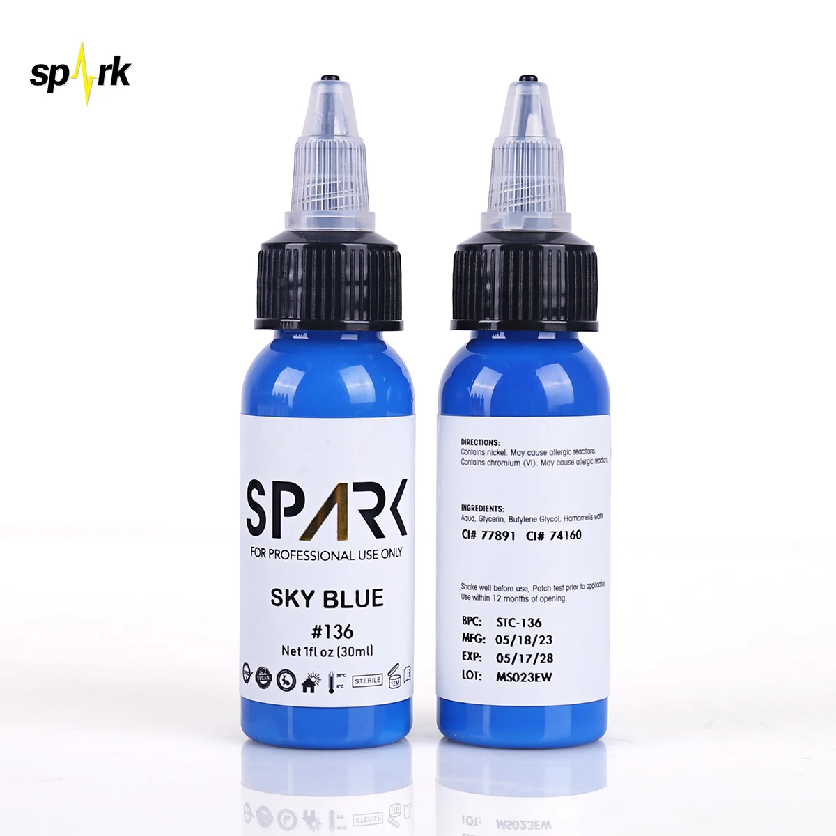 Newest Spark Tattoo Inks 30ml 50 Colors Professional Tattoo Ink Bottle Natural Plant Micropigmentation Ink Permanent Body Art