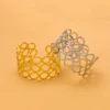 Exaggerated Large Flower Openwork Leaf Cuff Bracelet - Stainless Steel Anti-Oxidation for Women 2