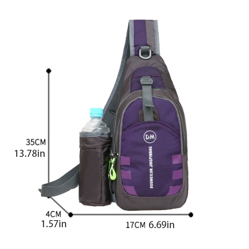 Men's leisure multifunctional chest bag, suitable for outdoor sports, cycling, and daily commuting, adjustable shoulder bag, cro