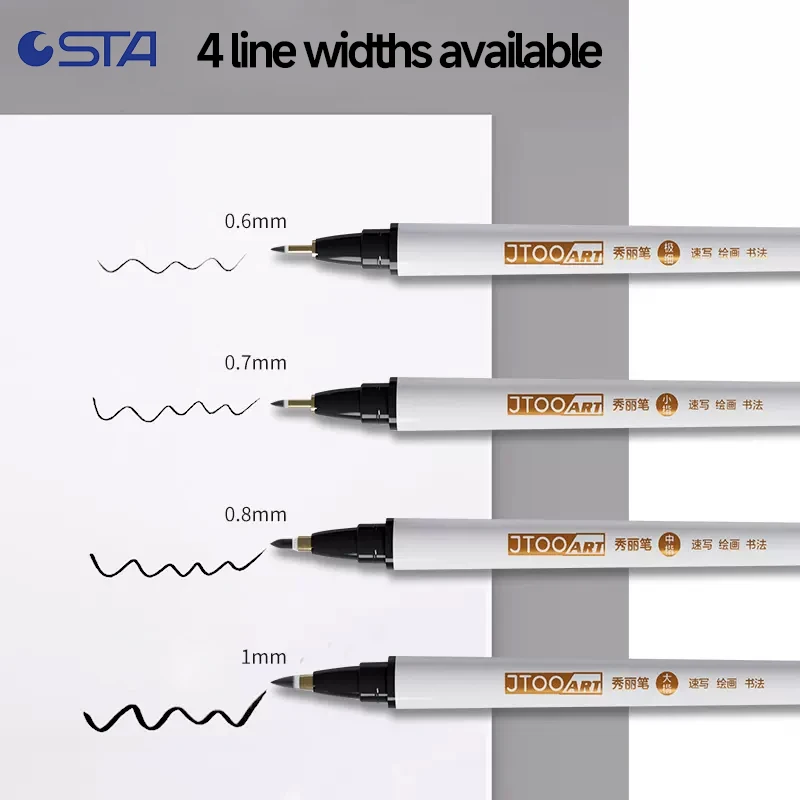 STA 4 Size Waterproof Caligraphy Pen Soft Brush Pens for Writing Letterin Drawing Sketching Art Supplies Japanes Stationer 3751 3