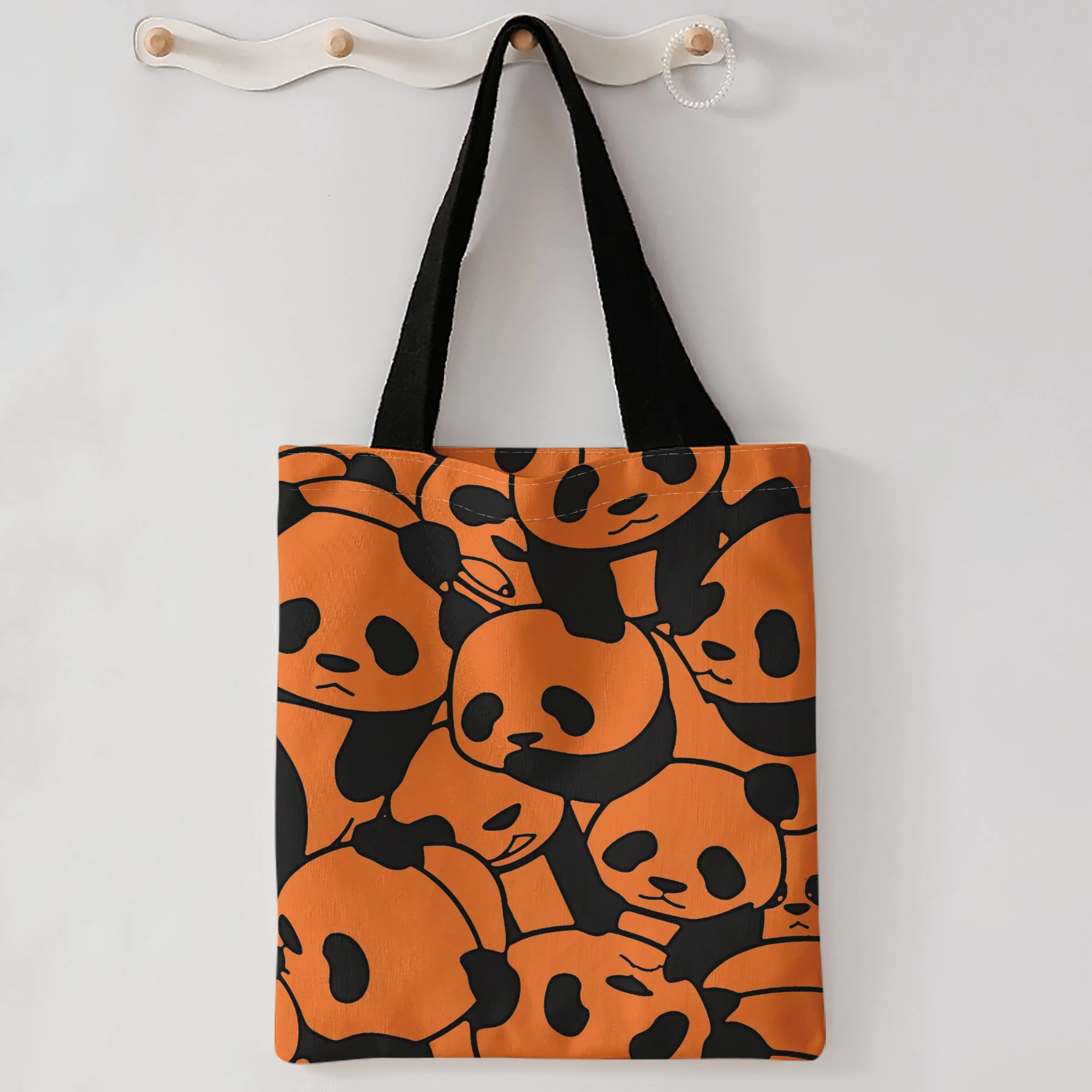 Panda Pattern Canvas Multifunctional Fashion Bag
