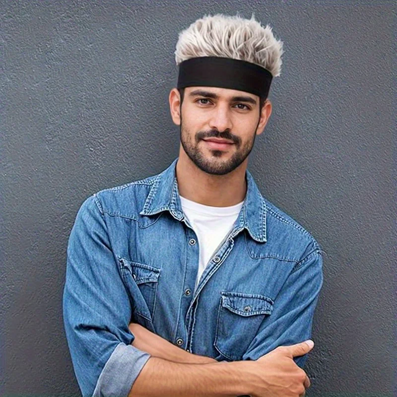 Novelty Hair Wig Cap Durable Knitted Skull Cap with Faux Hair for Parties Cosplay Korean Style Breathable Trendy Toupee Hats