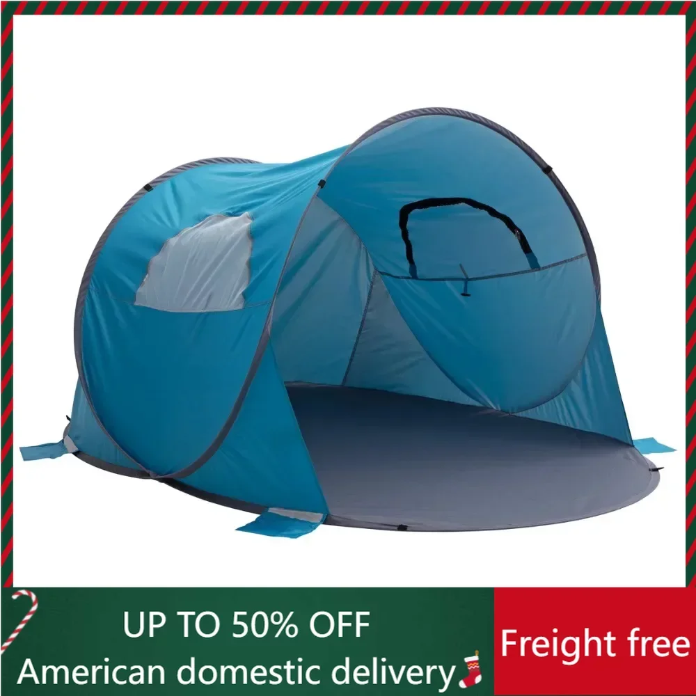 

Pop Up Beach Tent With UV Protection and Ventilation Windows – Water and Wind Resistant Sun Shelter for Camping Fishing Supplies