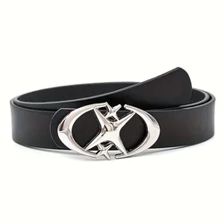 Elegant Oval Cross Metal Buckle Belt - Durable and Timeless Unisex Accessory - 103CM (NDXXX)