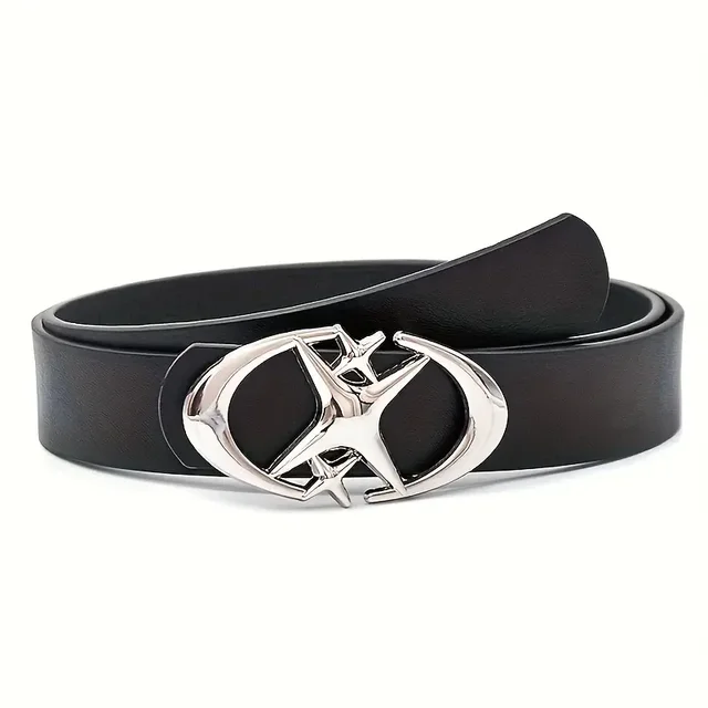 Stylish Oval Cross Metal Buckle Belt - Durable, Simple, and Universally Compatible - Unisex Gift Idea for Men and Women