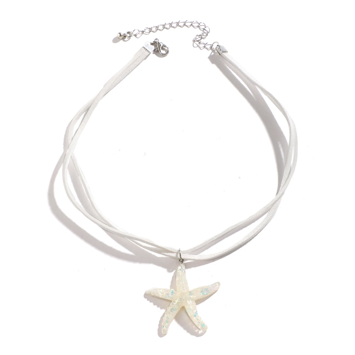 Collana Lunga Bohémien Con Ciondolo Stella Marina Oro - Gioiello In Lega Con Corda Cerata Intrecciata - Regalo Donna