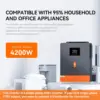 PowMr 6.2KW 4.2KW Hybrid Inversor With 120A MPPT Solar Charger Controller DC 24V 48V To 230V AC Pure Sine Wave On-Grid Inverter 2