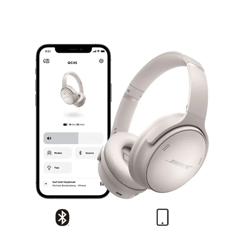 QuietComfort 45 무선 노이즈 캔슬링 블루투스 이어폰, 헤드웨어, 액티브 노이즈 캔슬링, 게이밍 블루투스 헤드폰