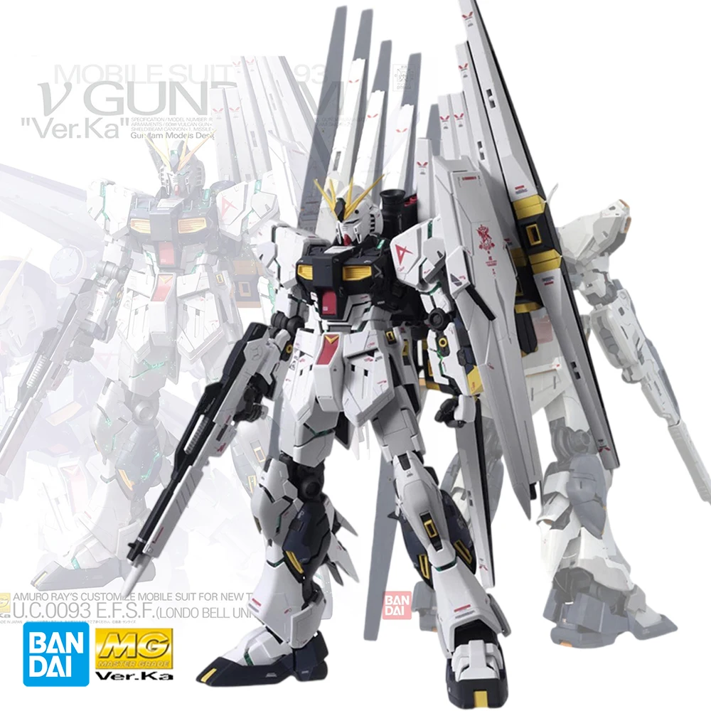 

Оригинальная фигурка Bandai GUNDAM MG 1/100 RX-93 Nu GUNDAM Var.Ka аниме, сборная игрушка, Коллекционная модель, декоративная игрушка, подарки