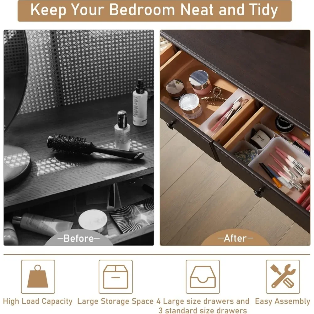 Vintage Wood Dresser Chest 6