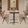 Small Space Dining Table Metal Base Solid Wood Top Kitchen Cafe Bar Counter Height Versatile Table Home Office 3