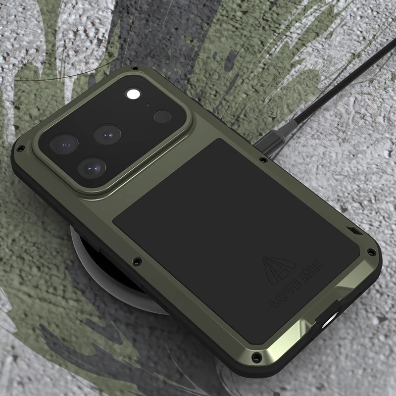 Military Grade Metal Protective Phone Case - Silicone Shockproof & Dustproof Cover
