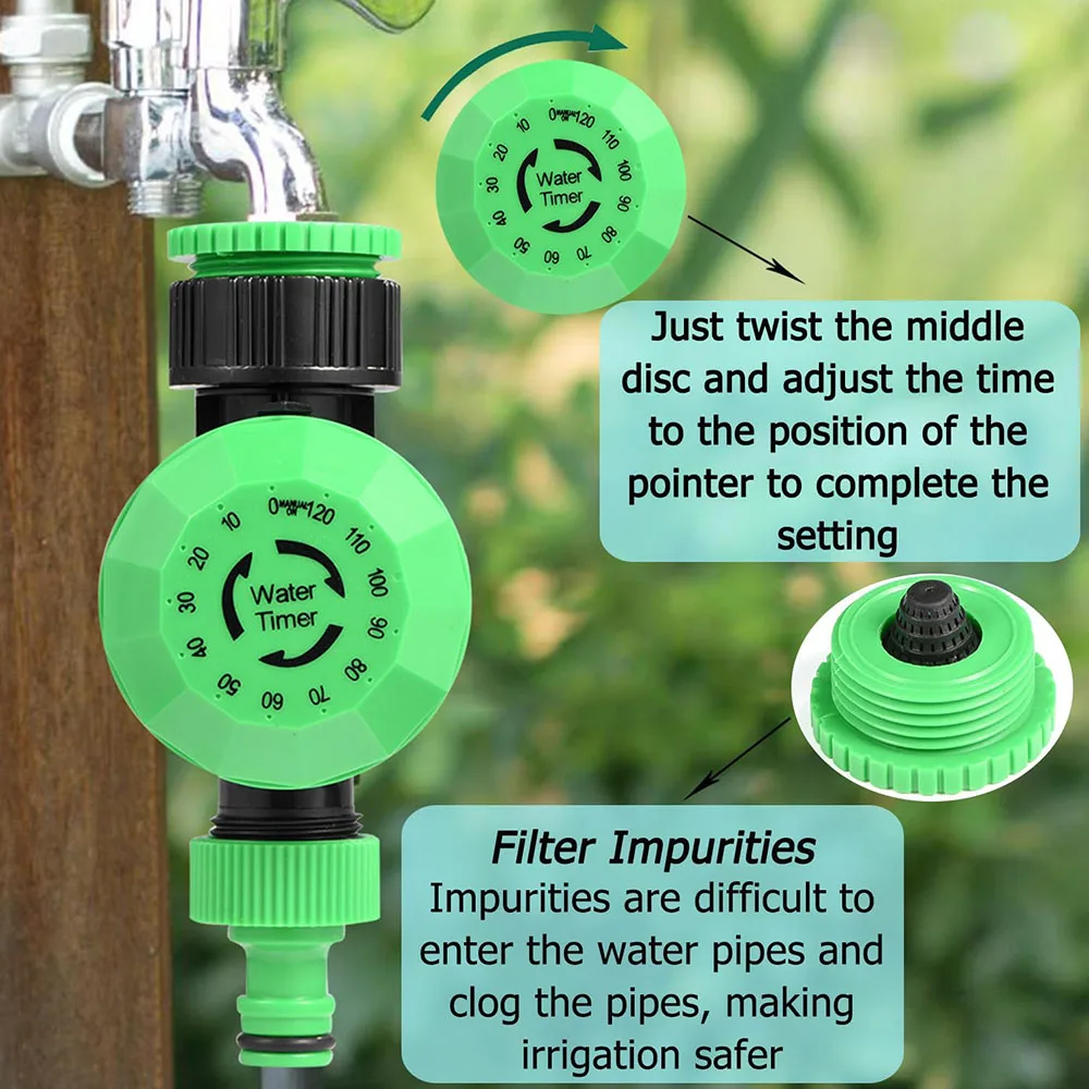 Garden Hose Timer, Automatic Irrigation System Controller, No Batteries Needed, 120 Minutes Outdoor Garden Watering Controller - 5