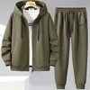 Solid Color Tracksuit Men 11XL Plus Size Suits Zippered Hoodie Sweatpants Sets Spring Autumn Jogger Pants Male Big Size 10XL 4