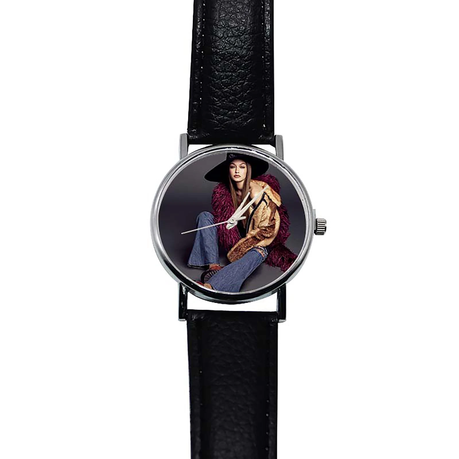 Sublimation Blank 9.4"x 1.45" PU Leather Watch DIY Print on Watch Dial Personalized Heat Press Gifts Souvenirs