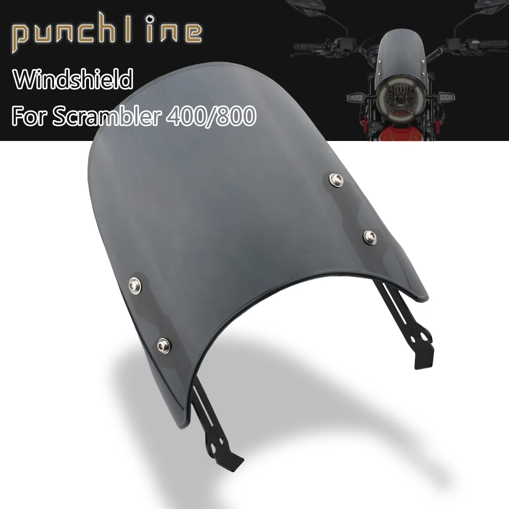 

Fit For Scrambler 800 Desert Sled/Nightshift/Full Throttle Scrambler 400 2015-2022 Windshield Windscreen Wind Deflectors
