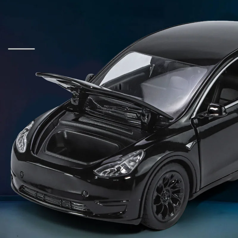Hot 1:32 Scale Teslas Suv Model Y New Energy Vehicle Metal Diecast EV Car Pull Back Alloy Toys Collection For Kids Gifts