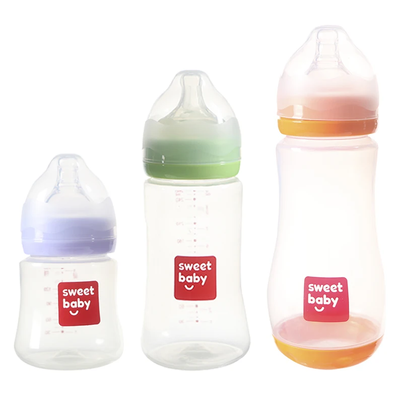 150/260/350ml Baby Bottle with Infant Wide-Caliber Baby Feeding Bottles Silicone Nipple Milk Water Drinking Bottles for Kid