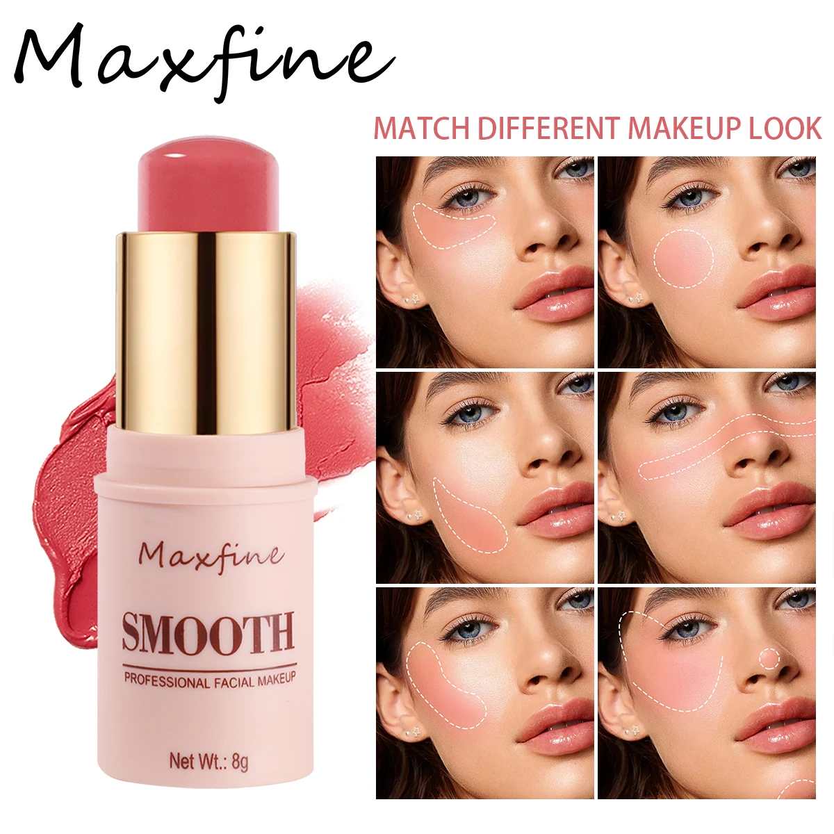 6Colors Multifunctional Highlight Contour Brightening Makeup Stick Primer Concealer Lazy Eye Shadow Blush Stick 2