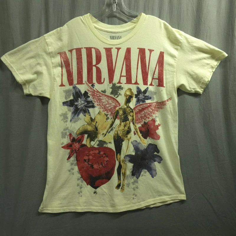 Nirvana Graphic Band T Shirt Vintage Style Broadcloth Cotton Rock Grunge Tee Men