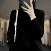 2024 Women's Cashmere New Retro High Quality Fashion Half High Collar Pullover Autumn and Winter New Solid Color Cashmere Pullov 6