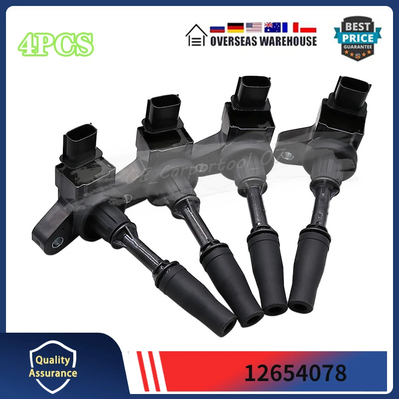 

4 шт. катушки зажигания подходят для Buick Envision Regal Cadillac ATS CTS Chevrolet Колорадо Impala GMC Каньон острой остроты 12654078