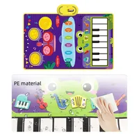 Baby Musical Piano Drum Play Mat 2 in 1 for Kids Toddlers Floor Keyboard Dance Mat with Sounds Baby Toy Music Blanket 2