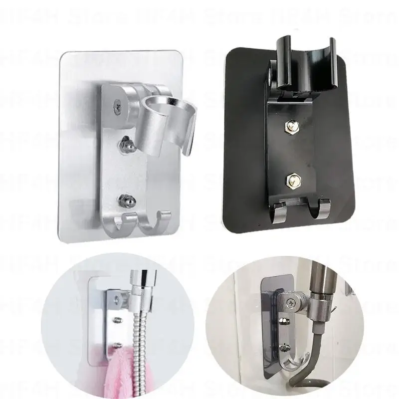 Self-adhesive Shower Head Holder Adjustable Punch Free Bathroom Toilet Sprayer Bidet Stand Bracket Wall Mounted Accessories B4 antique brass bidet spray shower head wall mount shower toilet bathroom handheld bidet diaper sprayer shattaf bidet sprayer