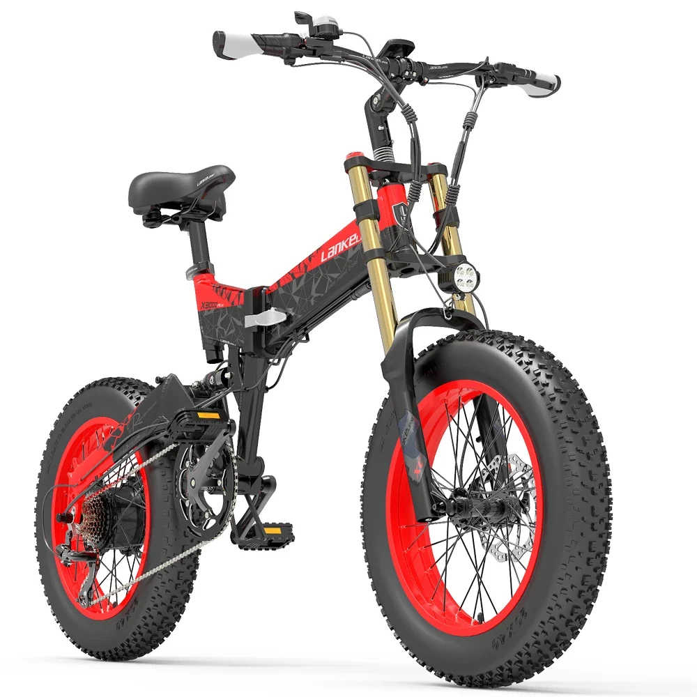 Bicicletta Elettrica Pieghevole Lankeleisi X3000Plus-Up 1000W 20 Pollici Fat Bike 48V Mountain Bike Snow Bike Full Suspension Dropship
