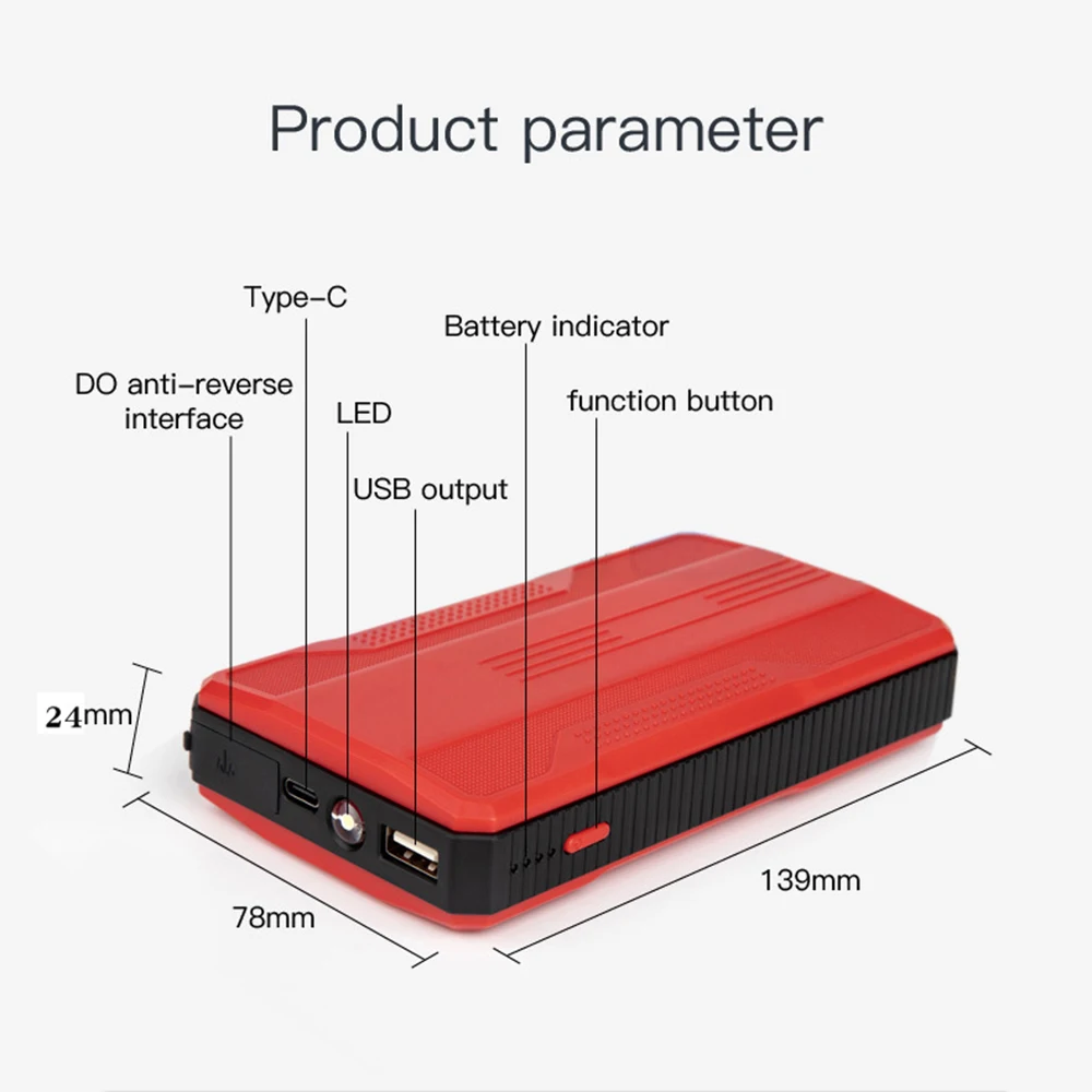 Auto Portable Battery Starter Jump Starter 12v Large Capacity Portable Power Bank Emergency Battery Electric Devices For Cars